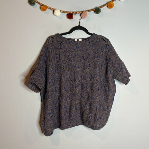 Anthropologie Moth Mohair Boxy Knit 3/4 Dolman Sleeve Sweater - Picture 2 of 6
